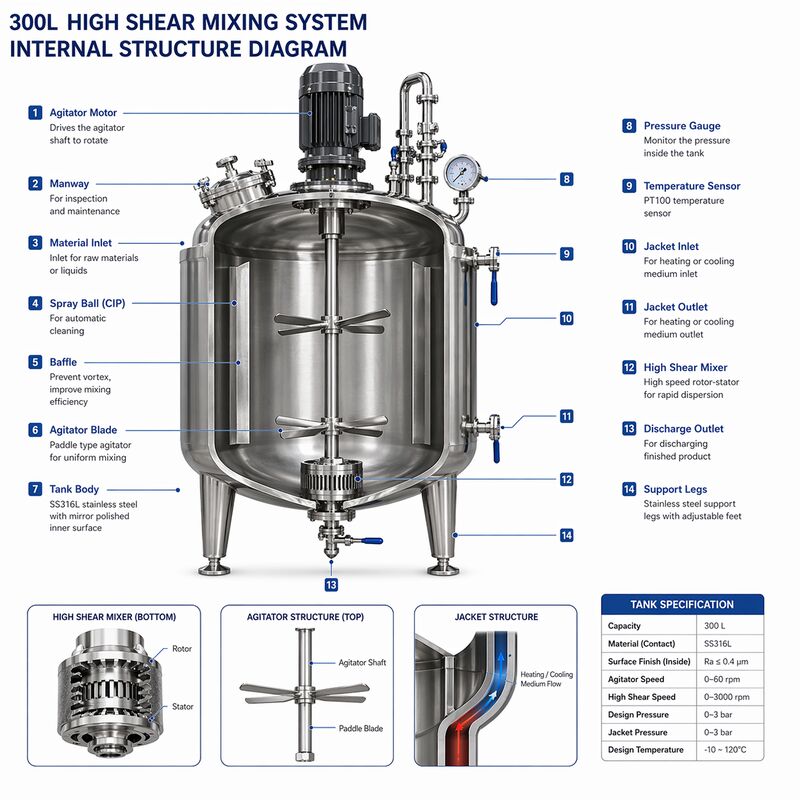 Biophar-Lösungsvorbereitungssystem 1000L mit SS316L-Gehäuse (GMP-Standard, Touchscreen-Steuerung)